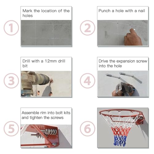 Dripex 18-Inch Orange Basketball Rim with Breakaway Spring & All-Weather Net