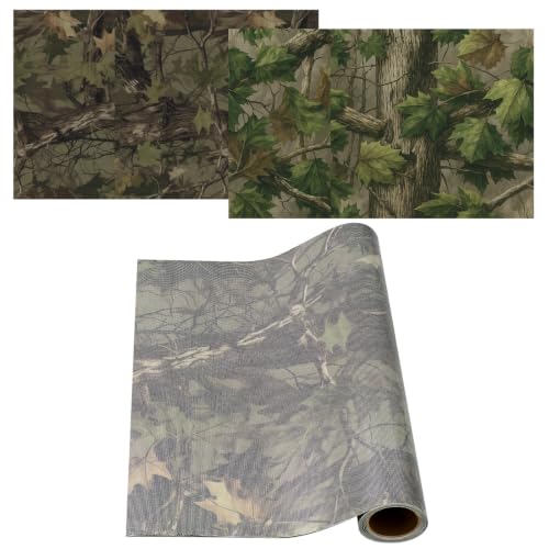 RoundFunny 25x59 in 2-Piece Woodland Camo Window Film Cover for Hunting Blind