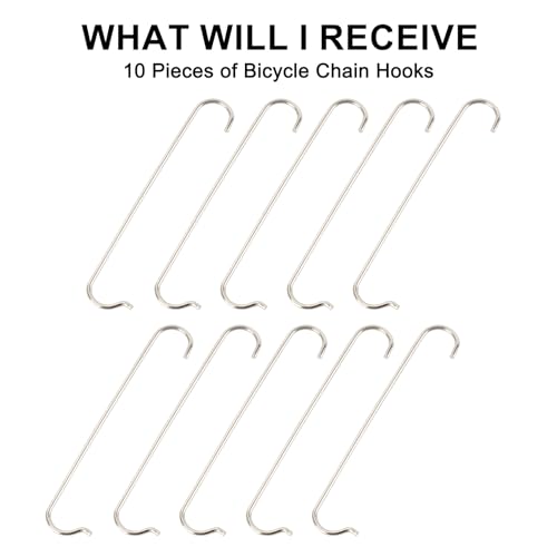10PCS Stainless Steel Bicycle Chain Hooks for Repair