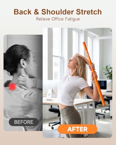 5FT Detachable Stretching Stick - Purple Mobility Stick for Yoga & Pilates