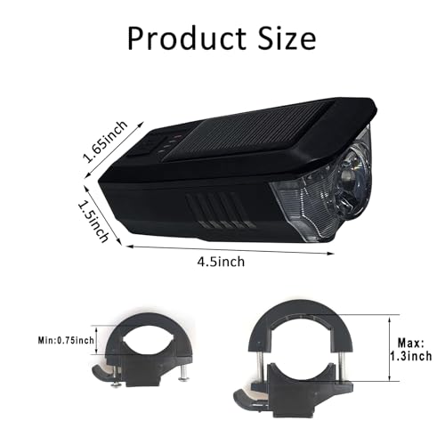 ZHENROAD Medium USB Rechargeable Bike Light Front Headlamp IPX4 Waterproof 3 Modes