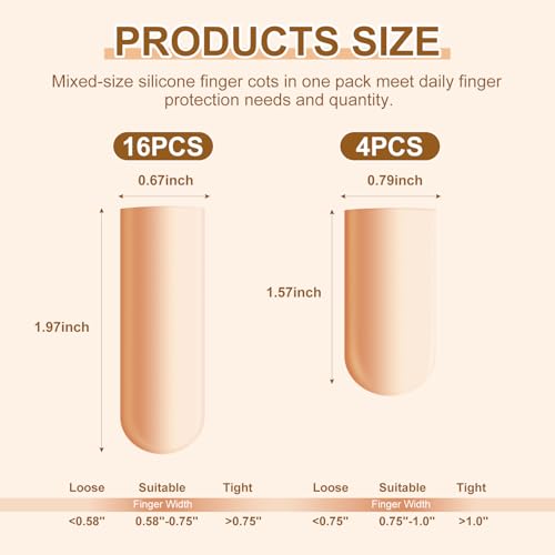 20 Pcs Gel Finger Cots - Reusable Silicone Thumb & Finger Protectors