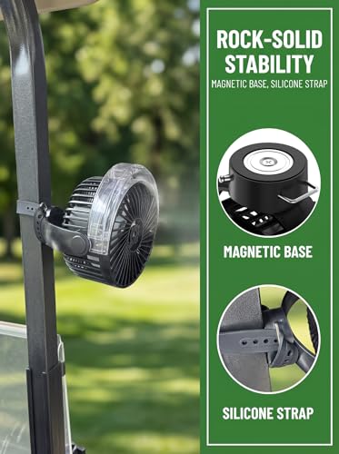 2-Pack Magnetic Golf Cart Misting Fan with 12000mAh Battery