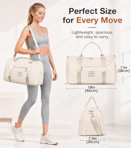 Women's Gym Duffle Bag with Wet Pocket & Shoe Compartment