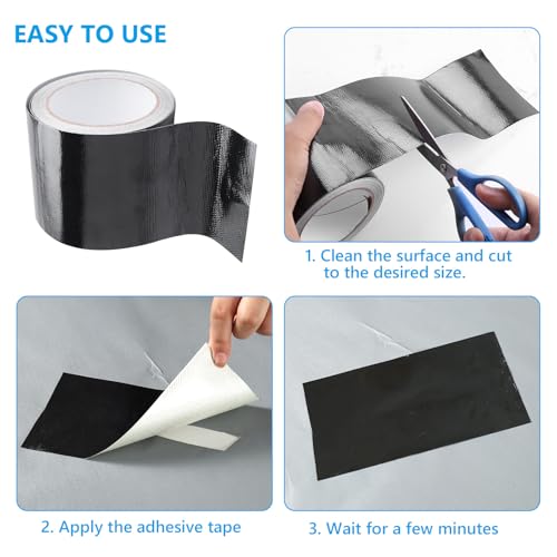 RV Awning Repair Tape 4" x 32FT Waterproof Tent Repair Tape for Tarp Canvas Boat Covers Sail, Tear Repair Patch (Black)
