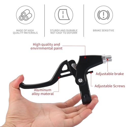 Universal 2.2cm Bike Brake Levers - Aluminum Alloy, Black - 1 Pair
