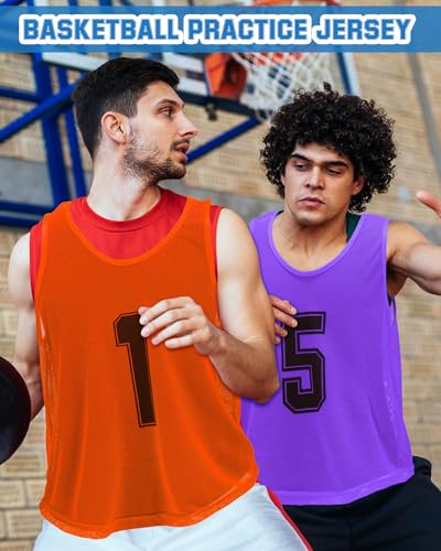 48 Pcs Adult Mesh Scrimmage Vests for Soccer & Basketball - XXL