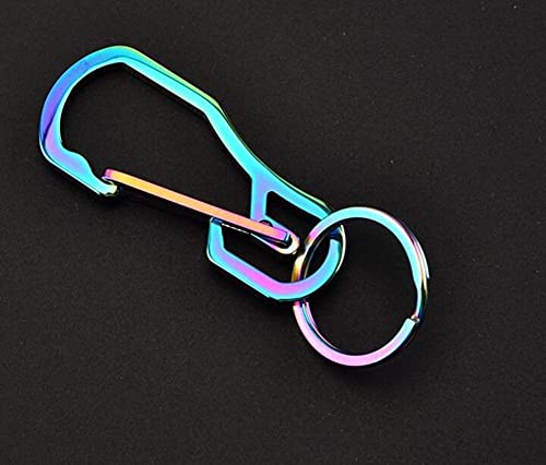 2 Pack Titanium Carabiner Clip Keychain Set - Quick Release Hooks