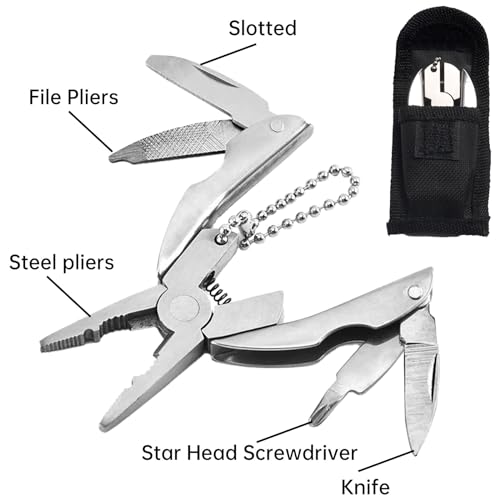 6-in-1 Mini Stainless Steel Multitool Pliers - Portable Tool Set
