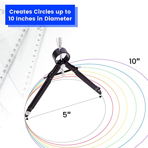 2-Piece Metal Geometry Compass Set - Professional Drafting & Drawing Tool