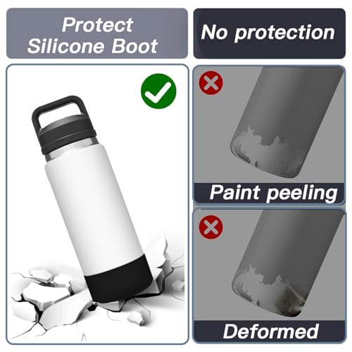 UWSTE 2Pcs Silicone Bottle Boot for YETI Rambler 768 ml Black – Anti-Slip Bottom Protector (2x 768 ml, BPA Free)