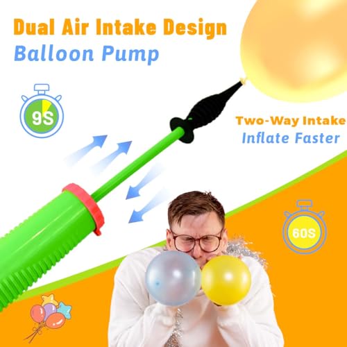 Portable Handheld Balloon Pump - Two-Way Dual Action, Green