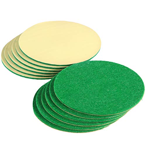 Hockey Mallet Felt Pads - Self Adhesive Replacement for 96 mm Pushers - 8 Pack Green