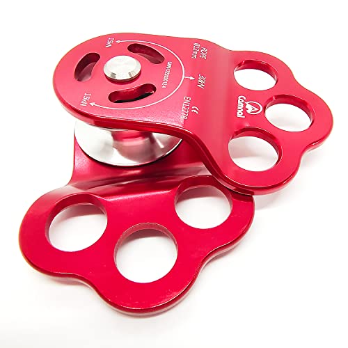 EMMRAGNO 30KN Aluminum Climbing Pulley with Three-Hole Hitch for Rock Climbing & Zipline