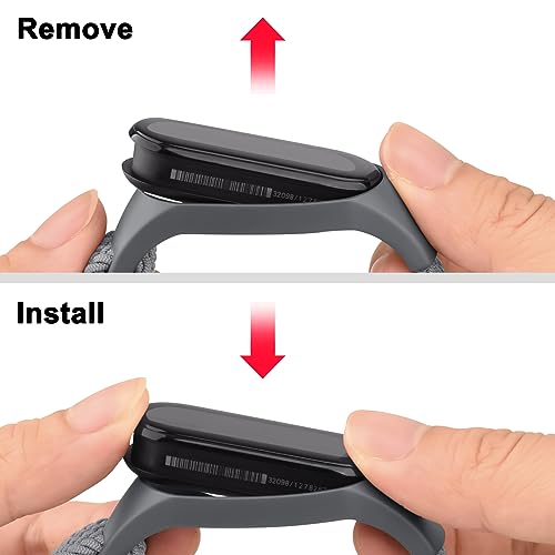 Soft Nylon Sport Strap for Amazfit Band 5 - 2 Pack Black+Gray