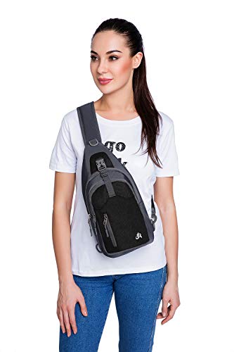 Y&R Direct 14-Color Lightweight Sling Backpack Black for Travel Hiking Women Men
