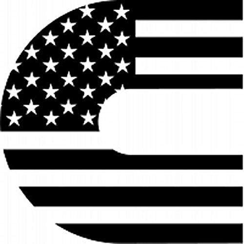 American Flag Vinyl Decal - 5x5 inch Matte Black Sticker