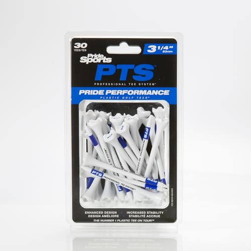 Plastic Golf Tees - 3-1/4 Inch, 30 Count - Durable Low-Resistance
