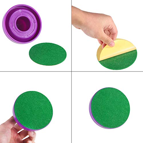 Hockey Mallet Felt Pads - Self Adhesive Replacement for 96 mm Pushers - 8 Pack Green