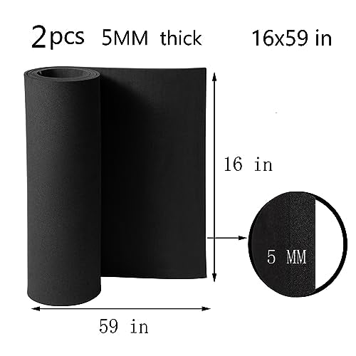 AMZQNART 5mm EVA Foam Sheets Roll 16x59in Black, 2PCS for cosplay armor & props