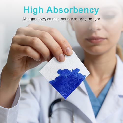 Calcium Alginate Wound Dressing Pads - 2x2 Inch, 7 Count