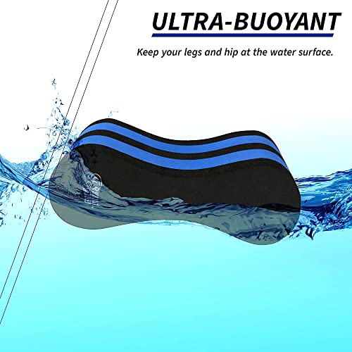 EVA 5-Layer Pull Buoy Leg Float - Pool Training Aid - Black with Blue
