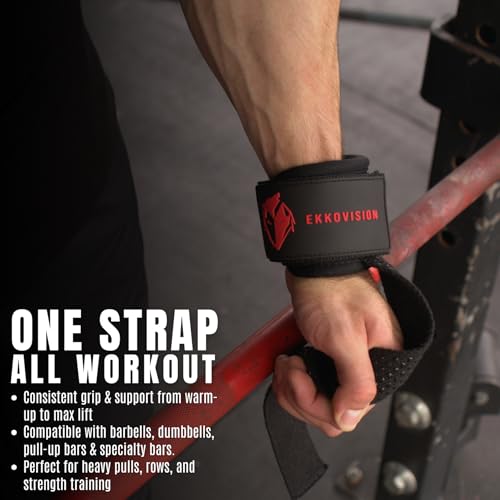 Durable Weight Lifting Straps with Cuffed D Ring – Comfortable Wrist Support for Men & Women