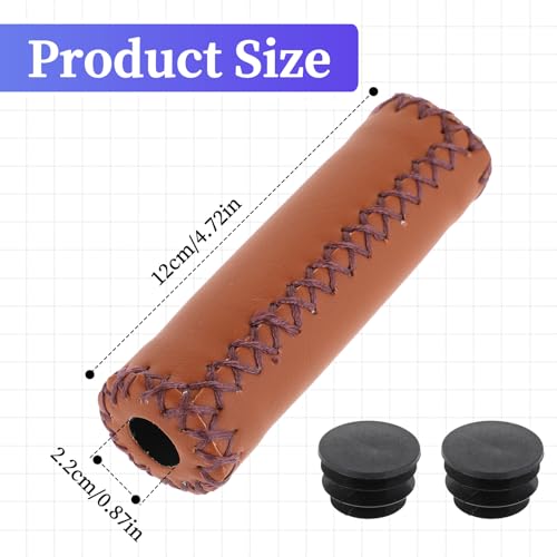 Comfort Bicycle Handlebar Grips - Brown Synthetic Leather