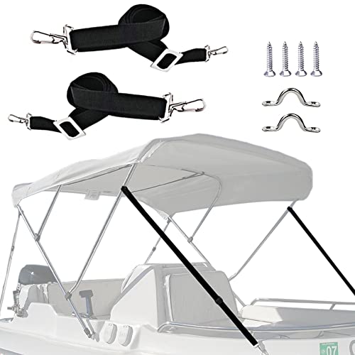 2 Pack Heavy Duty Adjustable Bimini Top Straps for Boats - Black