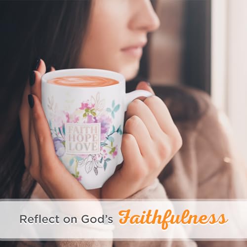 Inspirational Coffee Mug - Faith Hope Love - 12oz Ceramic