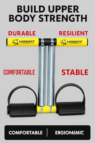 Double Spring Tummy Trimmer with Adjustable Hand Gripper - Yellow