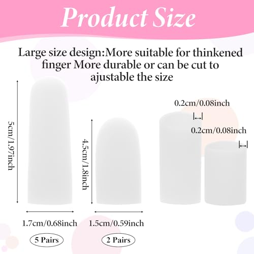14 Pcs Silicone Finger Protectors - Waterproof Finger Cots, White