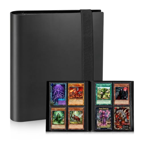 Trading Card Binder Album - 160 Pocket Folder for Sports & Gaming Cards - Black