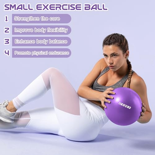 9.8-Inch Mini Pilates Ball - Non-Slip Soft Exercise Yoga Ball - Purple