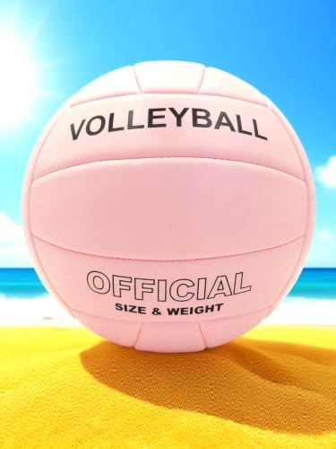 VerdeFlow Size 5 Pink Volleyball - Fade-Resistant & Leak-Proof Indoor/Outdoor Sports Ball