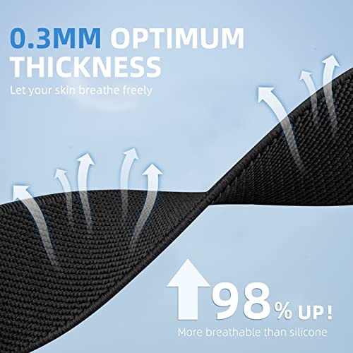 Stretchy Nylon Bands for Fitbit Versa 2 / Lite - Black