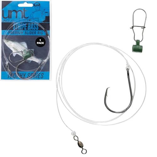 Slider Fishing Rigs 6/0 Circle Hook - 1.5 & 10-Pack for Striped Bass
