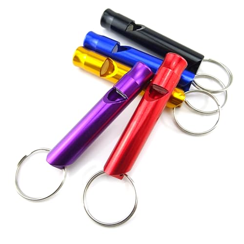 5-Pack Aluminum Whistles for Hiking, Camping & Boating