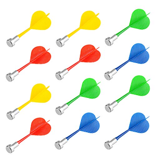 Magnetic Darts Set - 12 Pcs Safety Replacement Darts in 4 Colors