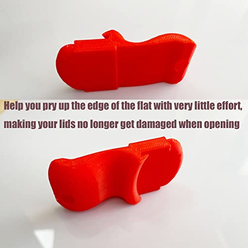 Canning Jar Opener - Easy Release Tool for Wide & Regular Lids, Red