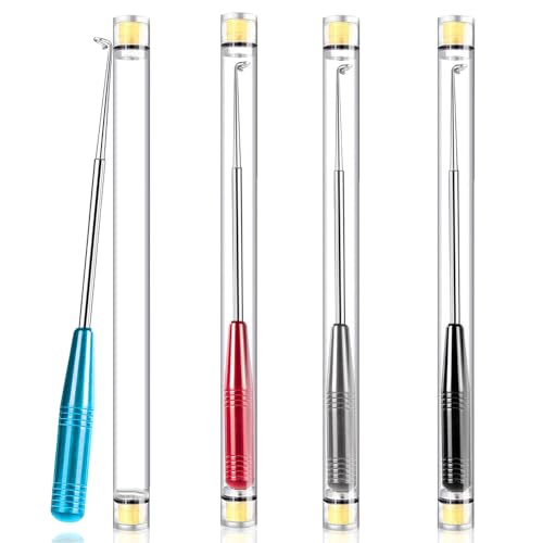 4-Pack Fish Hook Remover Tool with Storage Tubes - Quick Dehooker Set