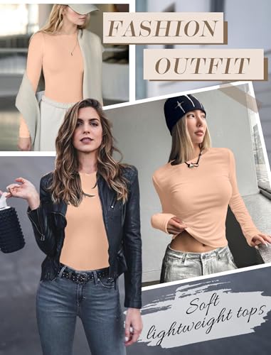 Women's Long Sleeve Thermal Underwear Top - Slim Fit Khaki