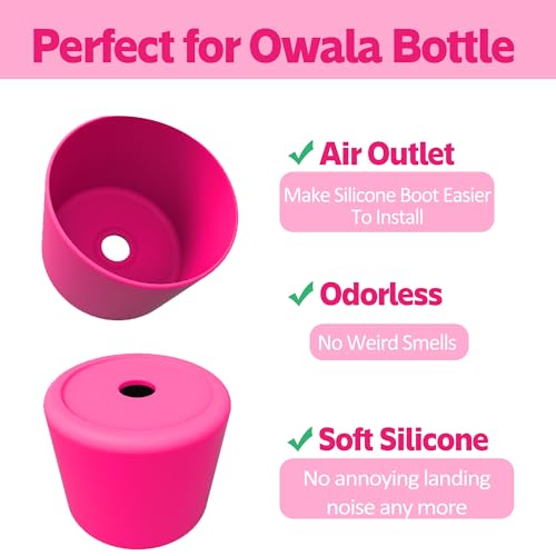Silicone Water Bottle Boot - 14/16oz Pink Anti-Slip Protector