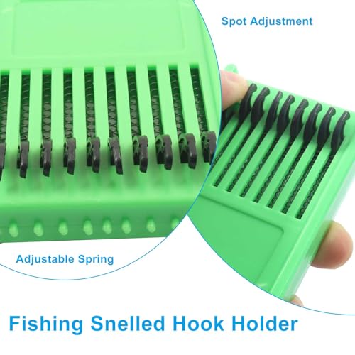 Fishing Hook Holder - Dual-Side ABS Plastic, 20-Position, Blue & Green