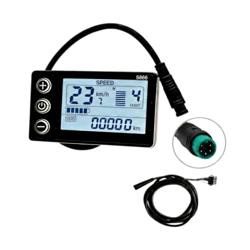 E-Bike LCD Display with Waterproof 5-Pin Connector - 24V/36V/48V