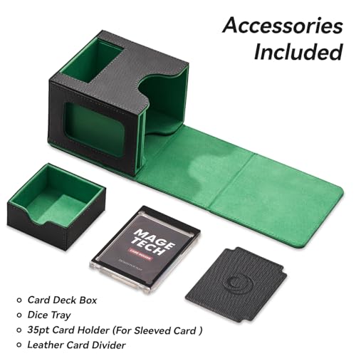 MTG Commander Deck Box - Fits 100 Double-Sleeved Cards, Dice Tray