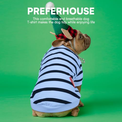 Striped Dog Shirt for Large Dogs - Blue, X-Large