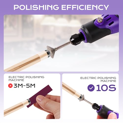 Toutrop Pool Cue Tip Grinder & Shaper Kit, Electric Tip Tool for Billiards