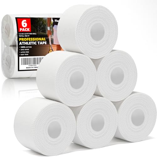 Professional Athletic Sports Tape - 6 Pack Easy Tear for Injury Support