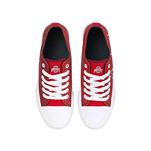 Ohio State Buckeyes Low Top Canvas Sneakers - Team Color Glitter